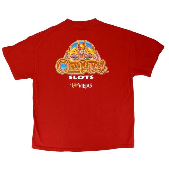 Tennessee River Other - Vintage T Shirt Casino Cleopatra Slots Viva Viejas XL Red Double Sided Game IGT